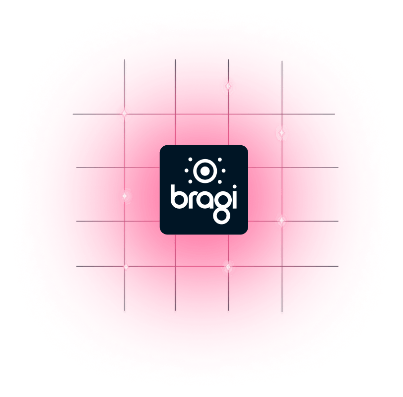 bragi logo on a gaussion blur